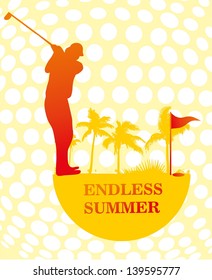 pacific ocean golf player vector art
