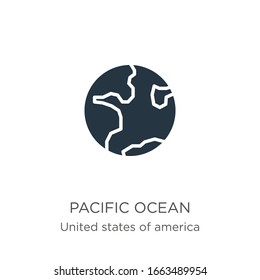 Vektorillustration der pazifischen Ozeane. Trendy flache pazifische Ozeansymbol aus vereinten Staaten der Sammlung von Amerika einzeln auf weißem Hintergrund. Vektorillustration-Illustration kann für das Web- und mobile Grafikdesign verwendet werden, 