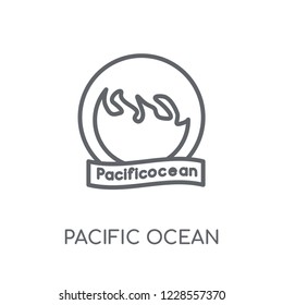 pacific ocean linear icon. Modern outline pacific ocean logo concept on white background from United States of America collection. Suitable for use on web apps, mobile apps and print media.