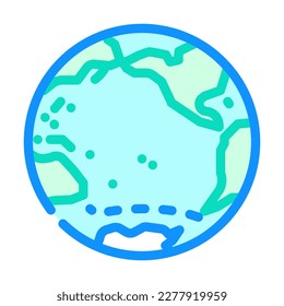 pazifischer Ozean Karte Farbe Symbol Vektorgrafik. Pazifischer Ozeanplan Schild. einzelne Symbolillustration