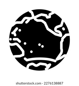vector de icono de glifo de mapa oceánico pacífico. señal de mapa oceánico pacífico. ilustración de símbolo aislado