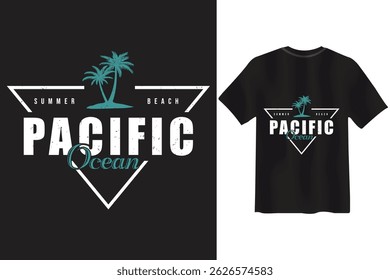 Projeto de camisa de praia de verão no oceano Pacífico