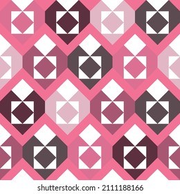 Pacific pink colored valentines hearts seamless pattern. High quality vector illustration. Perfect for greeting card, textiles and wallpaper.