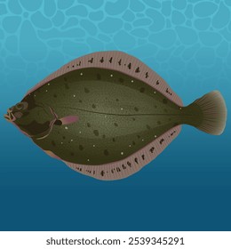 Pacific Plaice Fish Vector Image