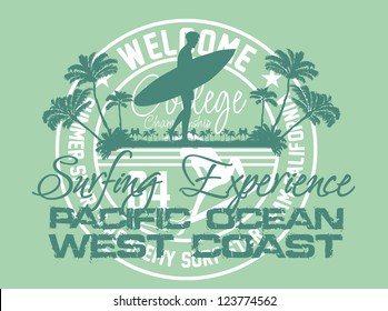 pacific surfer vector art