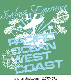pacific surfer vector art