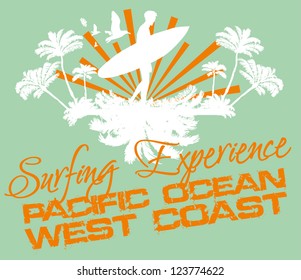 pacific surfer vector art