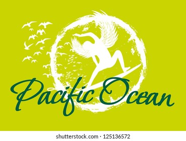 pacific surfer vector art