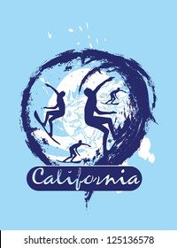 pacific surfer vector art