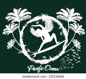 pacific surfer vector art