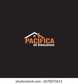 Logotipo Pacifica Descanso com ícone de casa laranja e branca