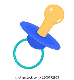 Pacifier for baby. Isolated vector color image on a white background. The concept of caring for a baby.