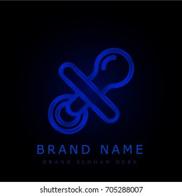 Pacifier blue chromium metallic logo