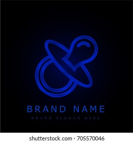 Pacifier blue chromium metallic logo