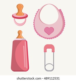 Pacifier bottle and baby bib design