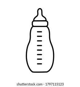 pacifier bottle icon in line style. Baby pacifier vector illustration