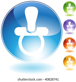 Pacifier crystal icon  isolated on a white background.