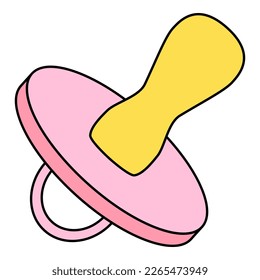 Pacificador lindo ducha de bebé objetos de dibujos animados doodle niños clipart para la ducha de bebé tarjeta de invitación cuarto de vivero cartel de decoración