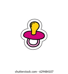 pacifier doodle icon, sticker