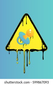 Pacifier flat icon illustration isolated vector sign symbol