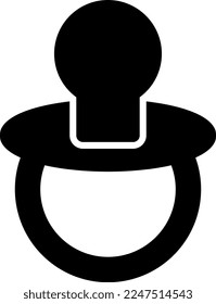Pacifier Glyph Vector Icon Design