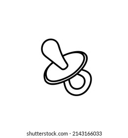  Pacifier hand drawn cartoon sketch style doodle for icon, banner. 
