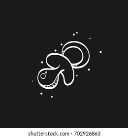 Pacifier icon in doodle sketch lines. Baby comfort quiet toddler nipple dummy