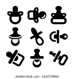 pacifier icon isolated sign symbol vector illustration - Collection of high quality black style vector icons
