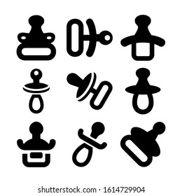 pacifier icon isolated sign symbol vector illustration - Collection of high quality black style vector icons

