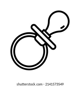 Pacifier Icon. Line Art Style Design Isolated On White Background
