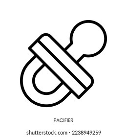 pacifier icon. Line Art Style Design Isolated On White Background