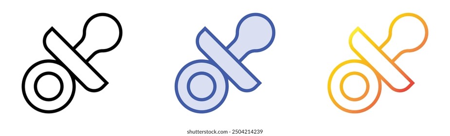 pacifier icon. Linear, Blue Fill and Gradient Style Design Isolated On White Background