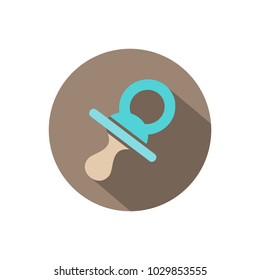 Pacifier icon on a circle with shade