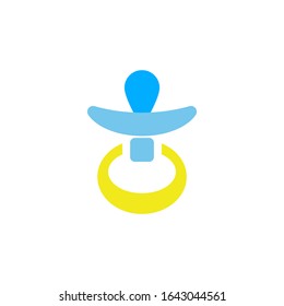 Pacifier icon in several colors. Pacifier icon in vector form. Pacifier symbol on a white background. Premium pacifier icon in the vector form.