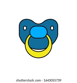 Pacifier icon in several colors. Pacifier icon in vector form. Pacifier symbol on a white background. Premium pacifier icon in the vector form.