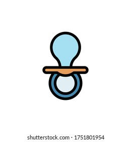 Icono de pacificador. Color simple con elementos de vector de contorno de iconos de día infantil para ui y ux, sitio web o aplicación móvil
