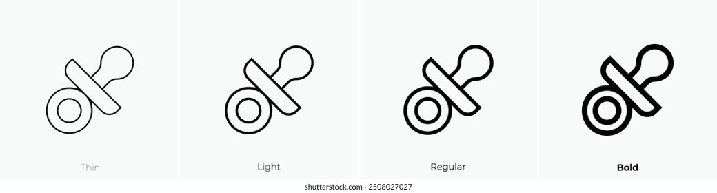 pacifier icon. Thin, Light Regular And Bold style design isolated on white background