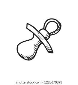 pacifier icon vector. isolated sketch object&