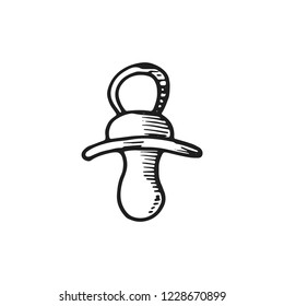 pacifier icon vector. isolated sketch object&