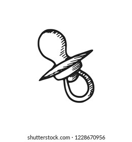 pacifier icon vector. isolated sketch object&