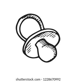 pacifier icon vector. isolated sketch object&