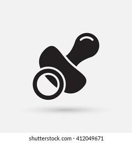 pacifier icon vector, solid illustration, pictogram isolated on gray