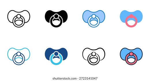 Los iconos de chupete establecen una colección de estilo múltiple. Trazo editable 

