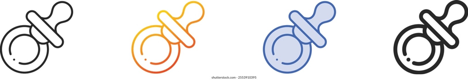 pacifier icon.Thin Linear, Gradient, Blue Stroke and bold Style Design Isolated On White Background