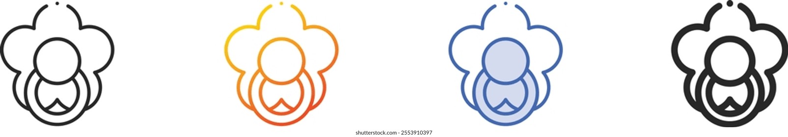 pacifier icon.Thin Linear, Gradient, Blue Stroke and bold Style Design Isolated On White Background