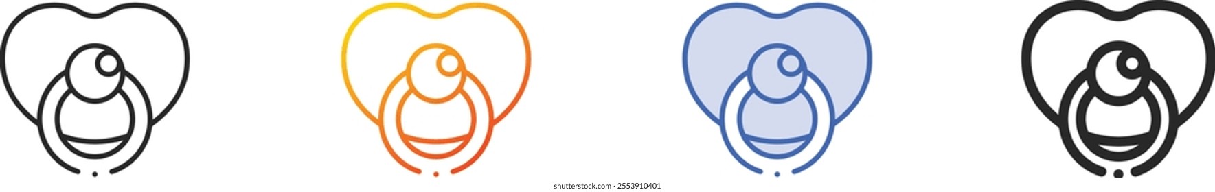 pacifier icon.Thin Linear, Gradient, Blue Stroke and bold Style Design Isolated On White Background