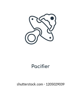 Pacifier line icon. Linear Pacifier outline symbol design. This simple element illustration can be used for web and mobile UI/UX.