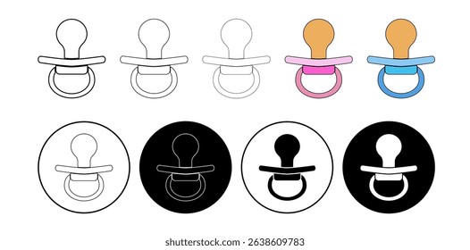 Pacifier. Line icon. Silhouette icon.