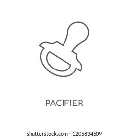 Pacifier linear icon. Pacifier concept stroke symbol design. Thin graphic elements vector illustration, outline pattern on a white background, eps 10.