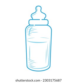 Pacifier milk bottle icon design illustration